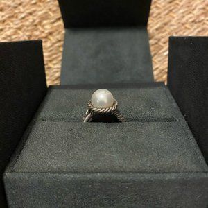 DAVID YURMAN White Freshwater Pearl & Sterling Silver Cable Ring